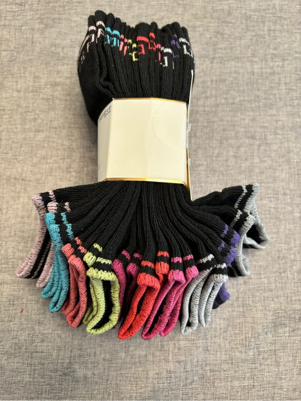 U.S. Polo Assn. Low Cut Socks - Black with Pink, Teal, Red Accents Size 4-10